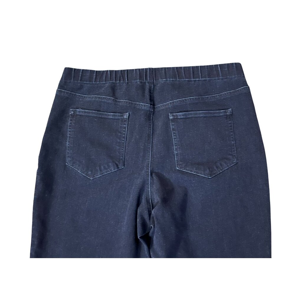Lands End Pull On Jeans Womens 16 Dark Wash Cotton Blend Stretch Pants Used - Picture 6 of 13